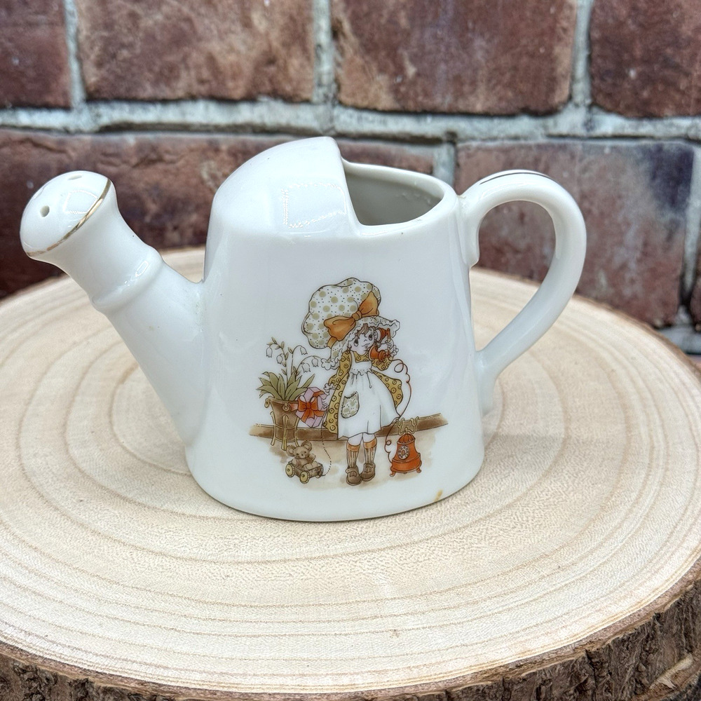 Vintage‎ Holly Hobbie Small Water Pitcher Watering Can Vase Planter Japan 1970s